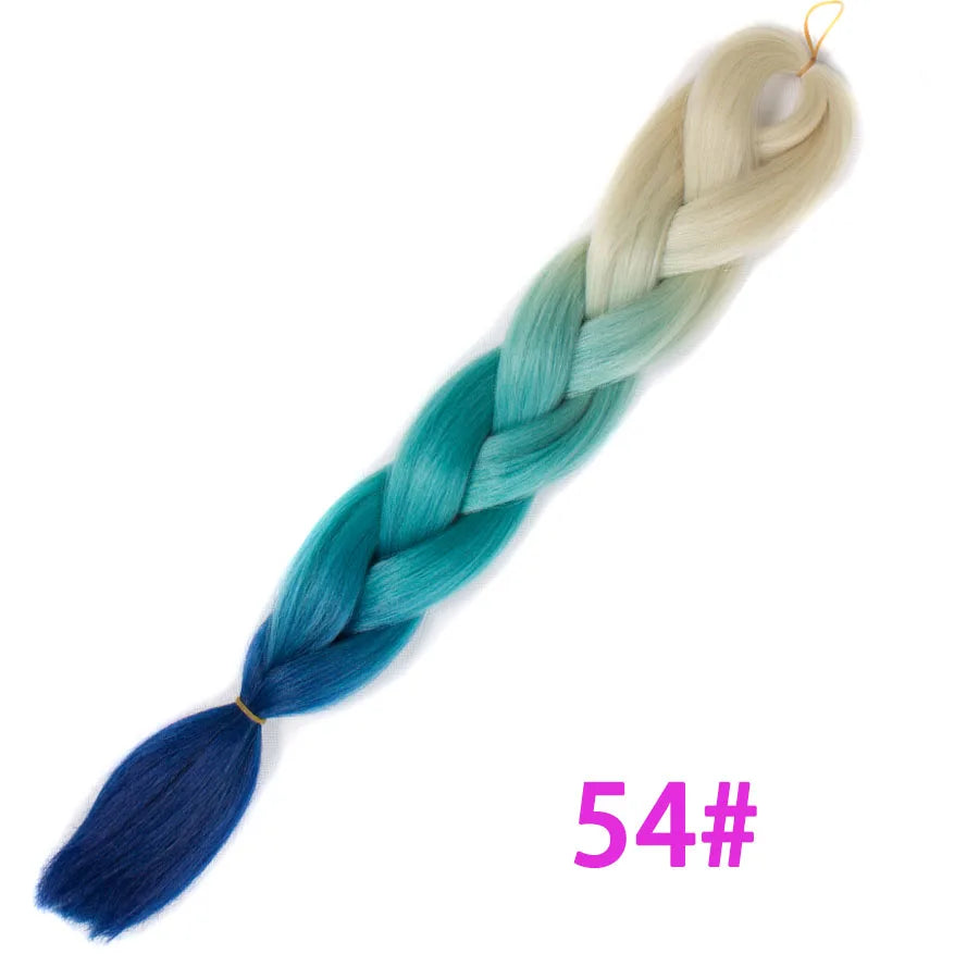 VERVES Ombre Jumbo Braids — 24" 100 g Two-Tone Synthetic Braiding Hair (Pink/Black/Blue)