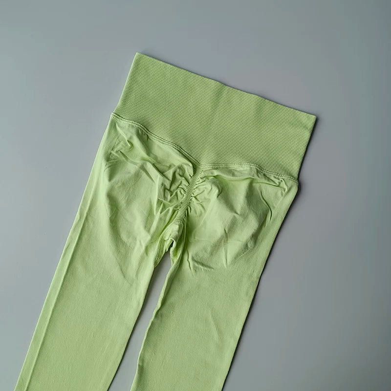 Seamless High-Waist Yoga Leggings – Push-Up Hip Lift Fit