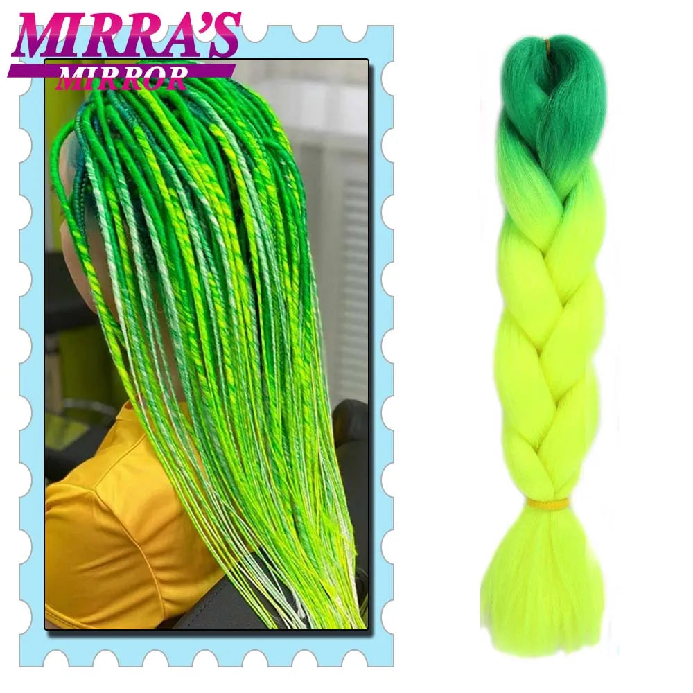 Synthetic Braiding Hair 24 Inch Kanekalon Braids Extensions Ombre Hair for Box Braid Crochet Jumbo Braiding Hair Pre Stretched