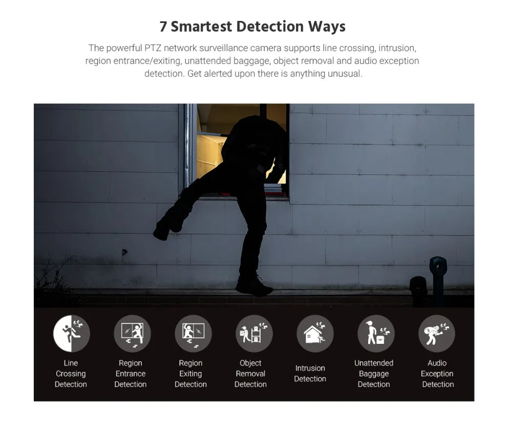 ANNKE Smartest 4MP Super HD PTZ Camera Security POE Camera 4X Optical Zoom Surveillance IP Camera With AI Detection Audio Record