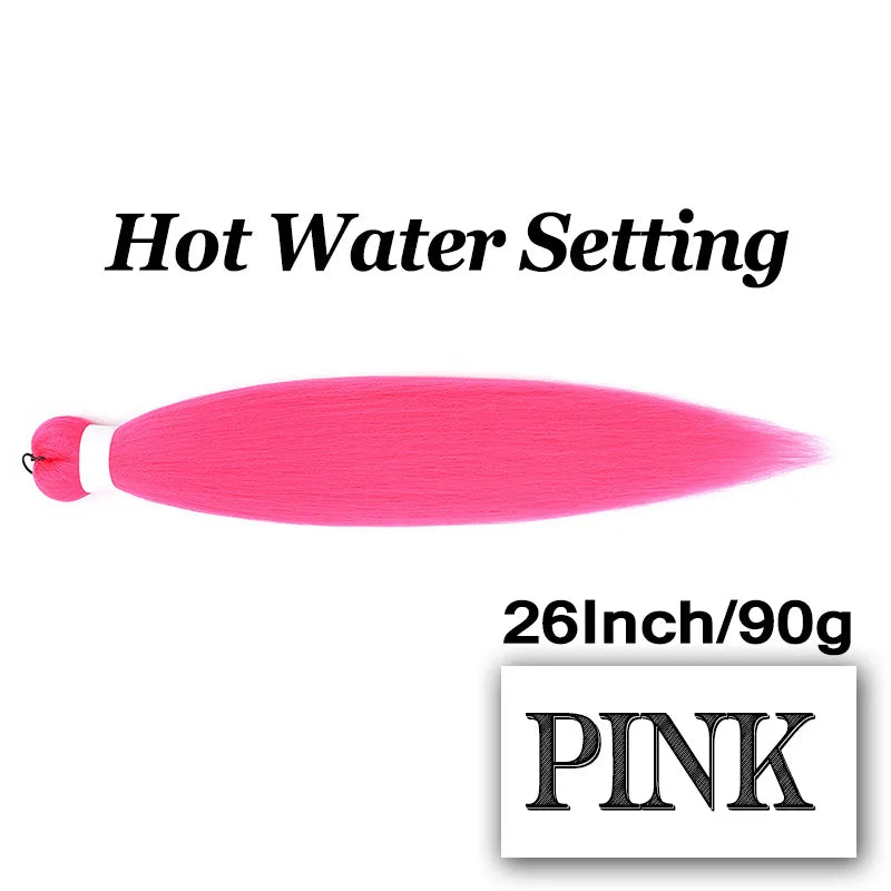 Braiding Hair Pre-stretched 26 Inch 90G Synthet Jumbo Braiding Hair Extensions for African Crochet Braids Red Peach Pink Pigtail