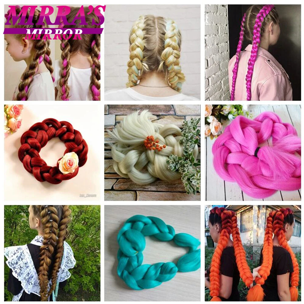 Synthetic Long Jumbo Braids Hair 82 Inch Pure Braiding Hair Extensions Afro Fake Hair High Temperature Fiber Box Braid