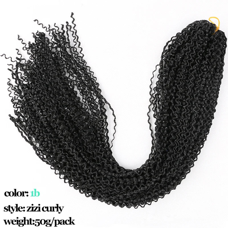 Full Star Curly ZIZI Box Braids 22" Crochet Braids Synthetic Hair Extensions Long Green Blue Pink Red Pre-Looped Twisted Hair