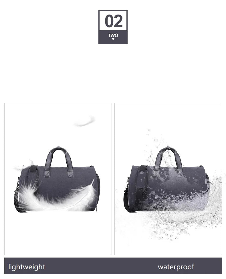 Men Bags Travel Garment Bag Duffel Bag with Shoulder Strap Business Handbags Multiple Pockets Carry on Hanging Suitcase Clothing