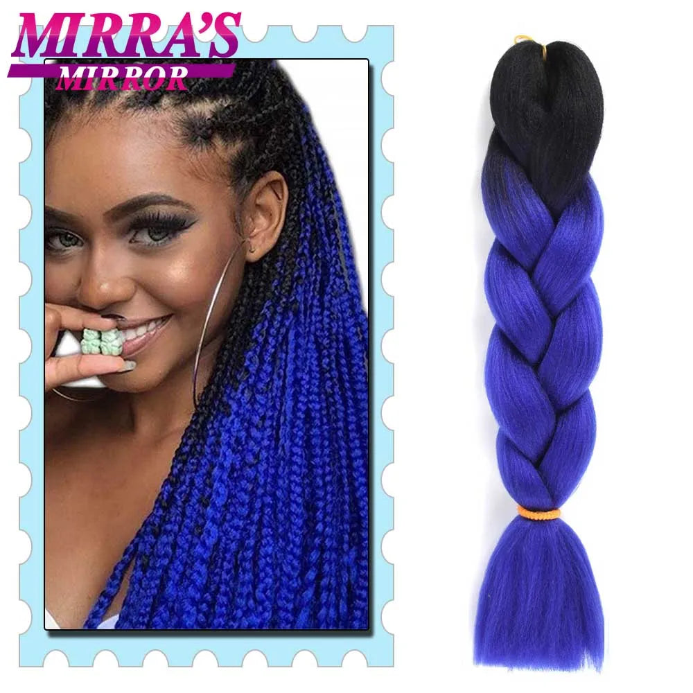 Synthetic Braiding Hair 24 Inch Kanekalon Braids Extensions Ombre Hair for Box Braid Crochet Jumbo Braiding Hair Pre Stretched