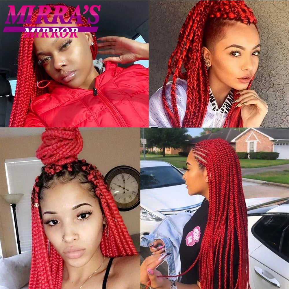 Braiding Hair Pre-stretched 26 Inch 90G Synthet Jumbo Braiding Hair Extensions for African Crochet Braids Red Peach Pink Pigtail