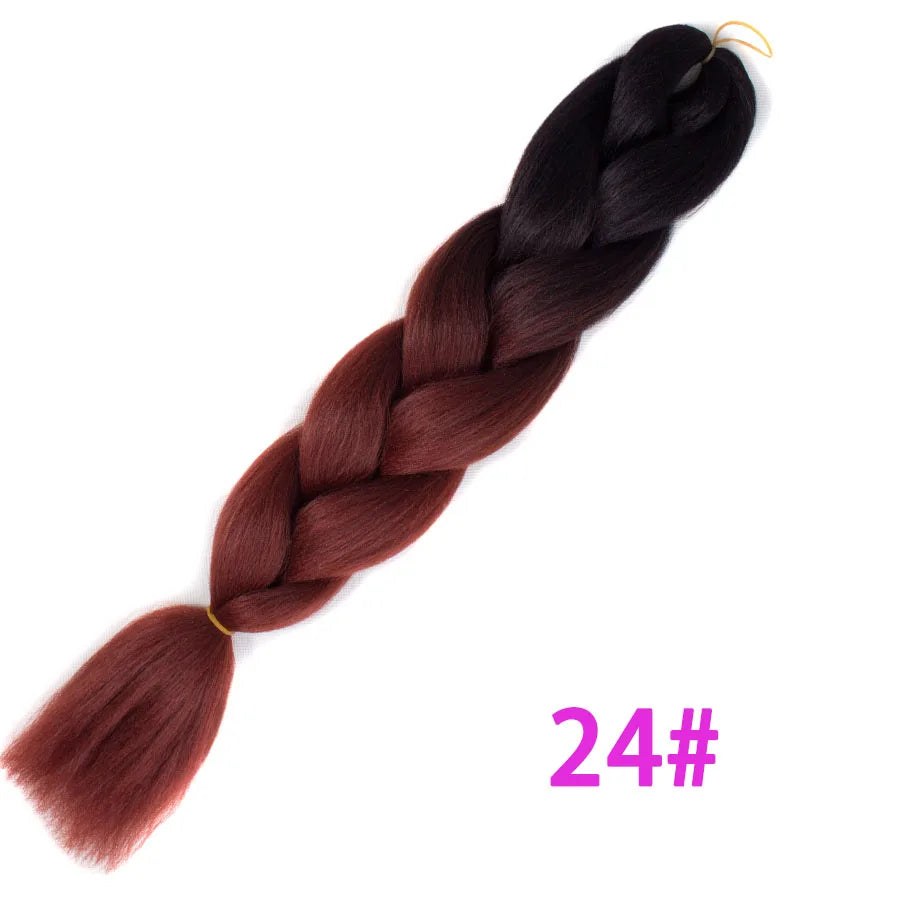 VERVES Ombre Jumbo Braids — 24" 100 g Two-Tone Synthetic Braiding Hair (Pink/Black/Blue)