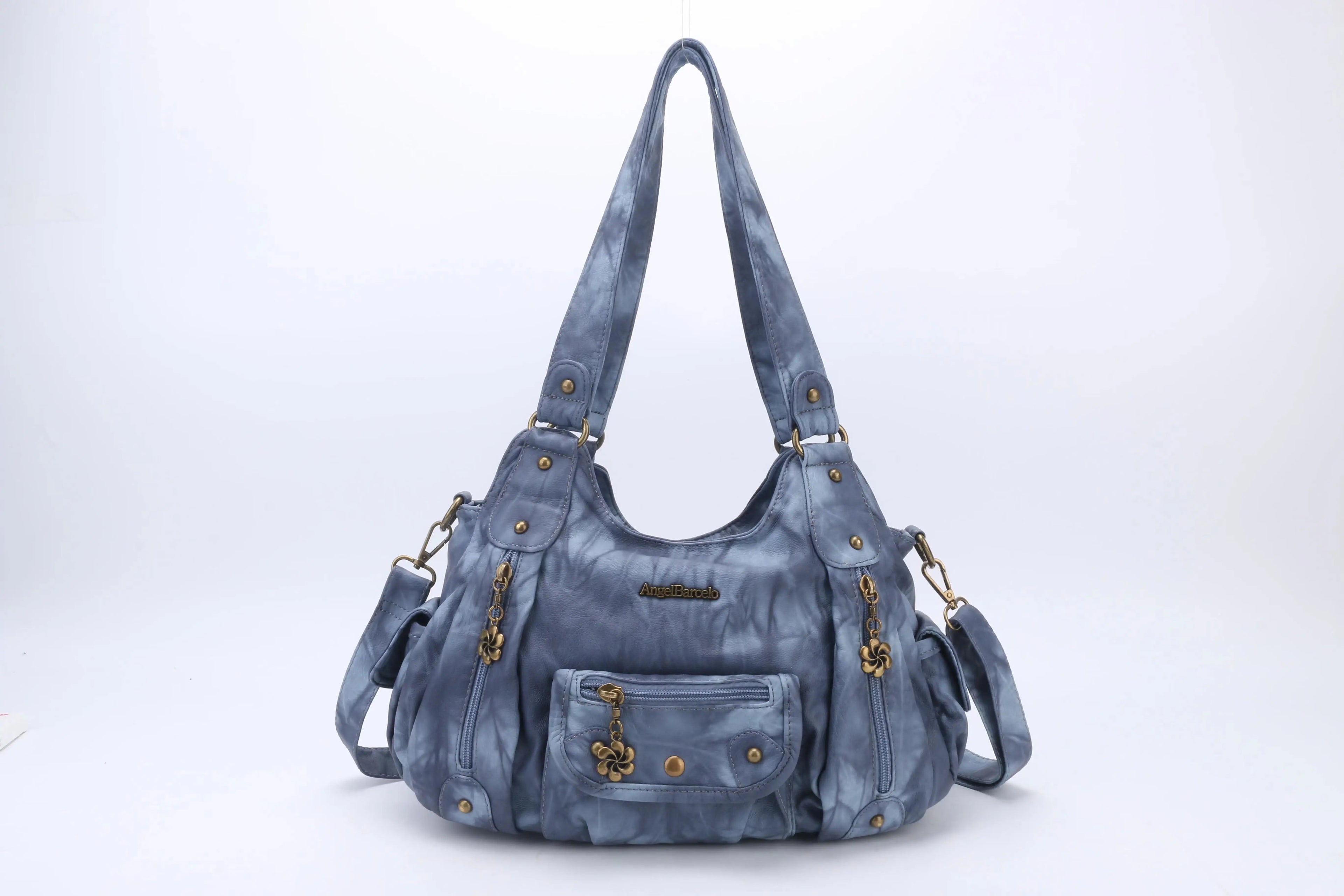 Women Handbags Satchel Top-handle Handbag Small PU Shoulder Bag 12.5”x4.4” Dumpling Pack Multi-pockets Shoulder Bags