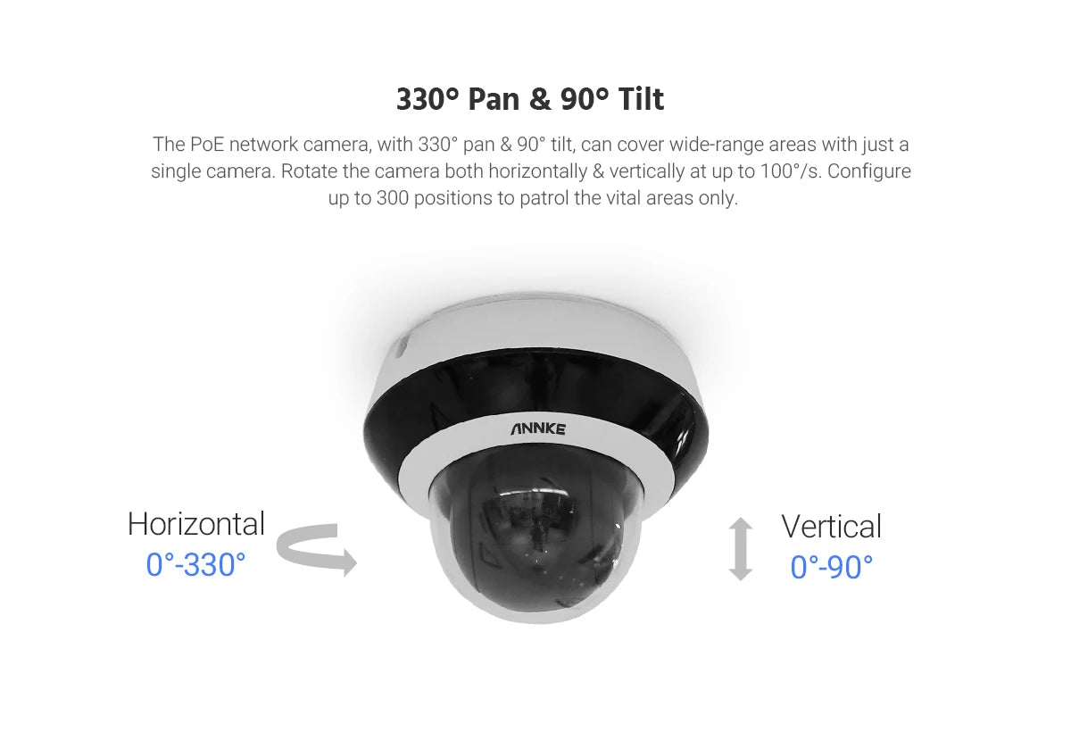 ANNKE 4MP Super HD PoE Network PTZ IP Security Camera with 2.8-12mm 4X Motorized Optical Zoom H.265+ Indoor Outdoor IP Camera