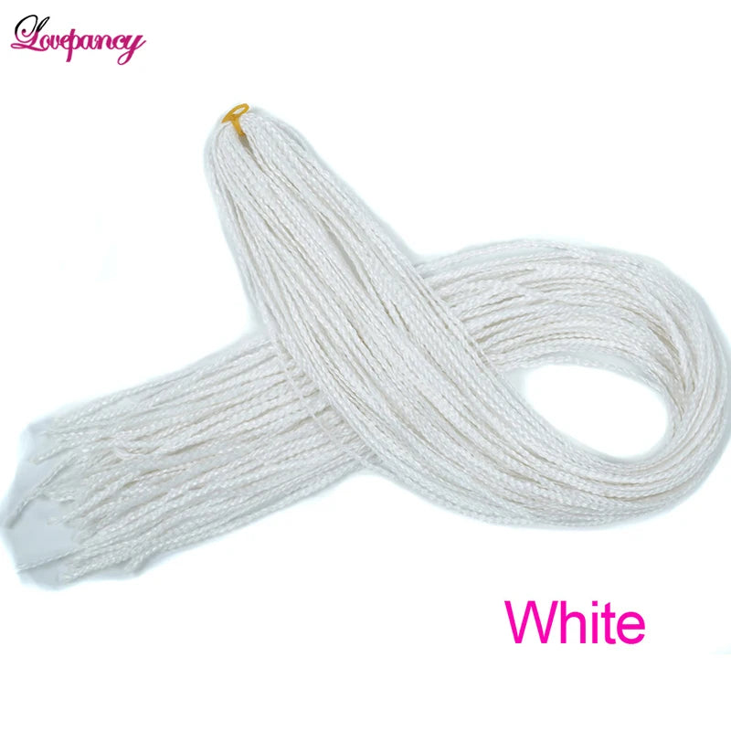 Synthetic Zizi Braids Crochet Box Braiding Hair Extensions White Black 28 Inch Long Curly Crochet Braiding Hair For Women 50g