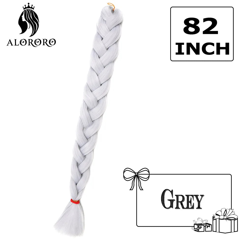 82 Inch Synthetic Braiding Hair Extensions Green Red Pink Yellow Crochet Jumbo Braids Hair Pure Color Box Twist Braids Wholesale