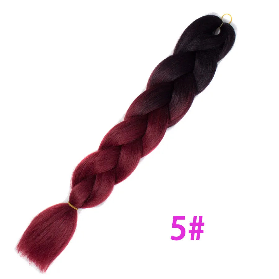 VERVES Ombre Jumbo Braids — 24" 100 g Two-Tone Synthetic Braiding Hair (Pink/Black/Blue)