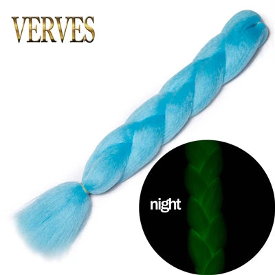 VERVES Ombre Jumbo Braids — 24" 100 g Two-Tone Synthetic Braiding Hair (Pink/Black/Blue)