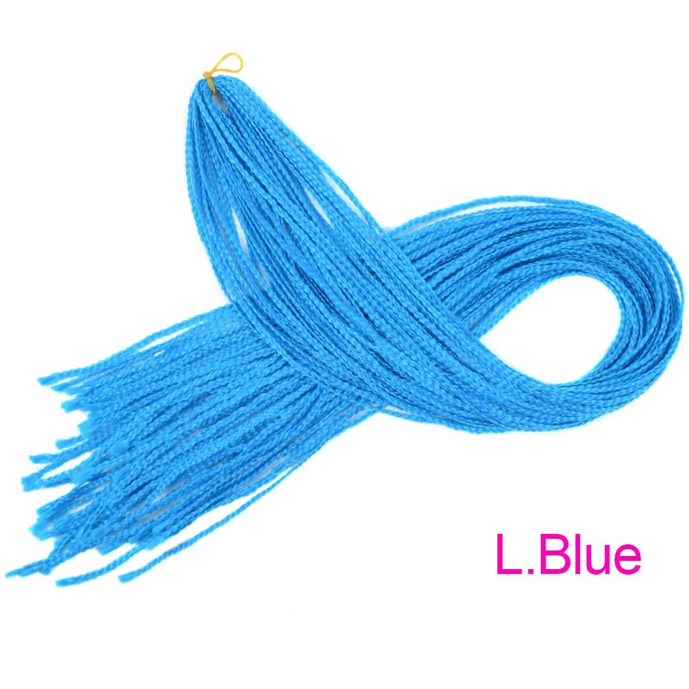 28 Inch Synthetic Zizi Braids Thin Box Braids Hair Extensions Brown Pink Blue Red 613 Box Crochet Braiding Hair For Women 50g