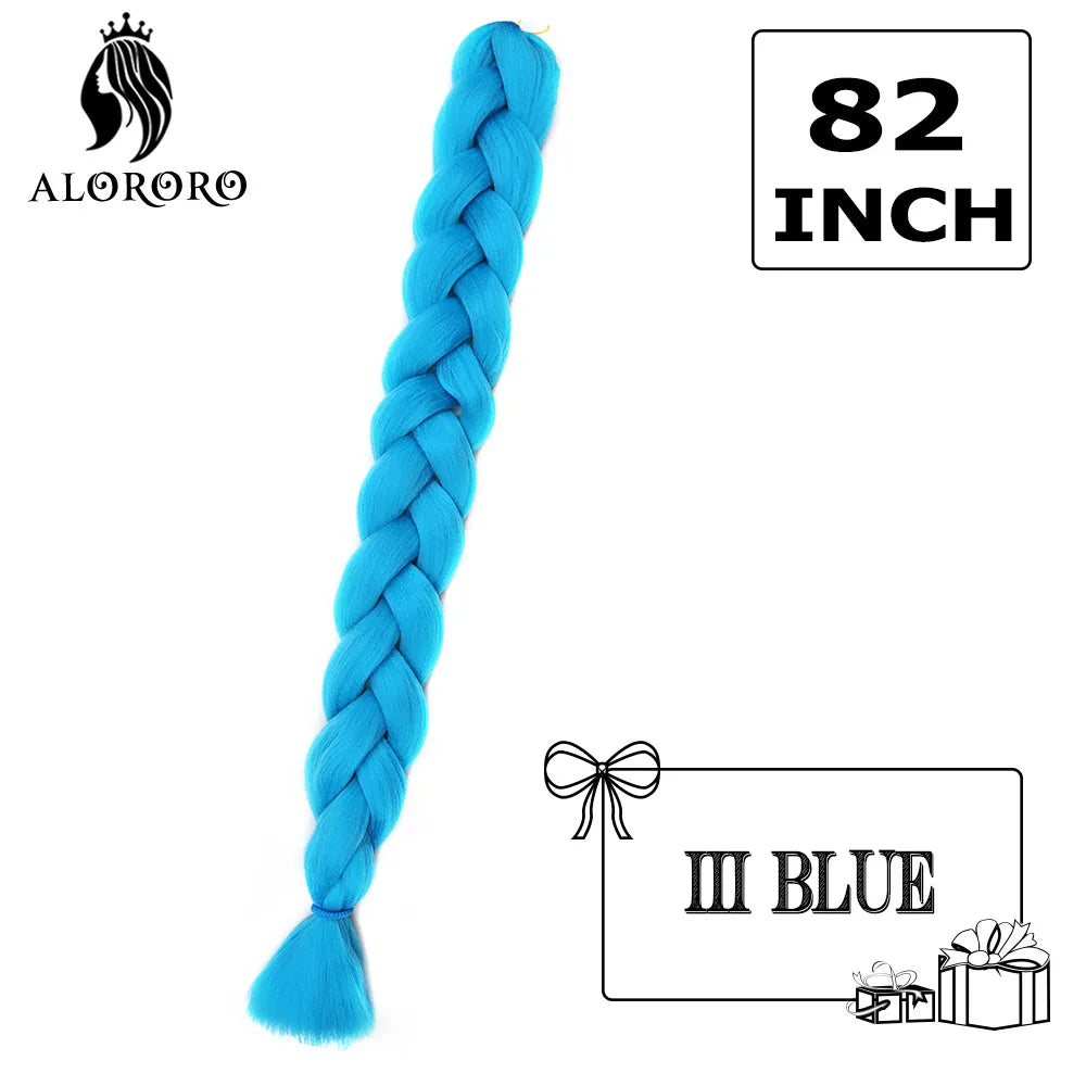 82 Inch Synthetic Braiding Hair Extensions Green Red Pink Yellow Crochet Jumbo Braids Hair Pure Color Box Twist Braids Wholesale