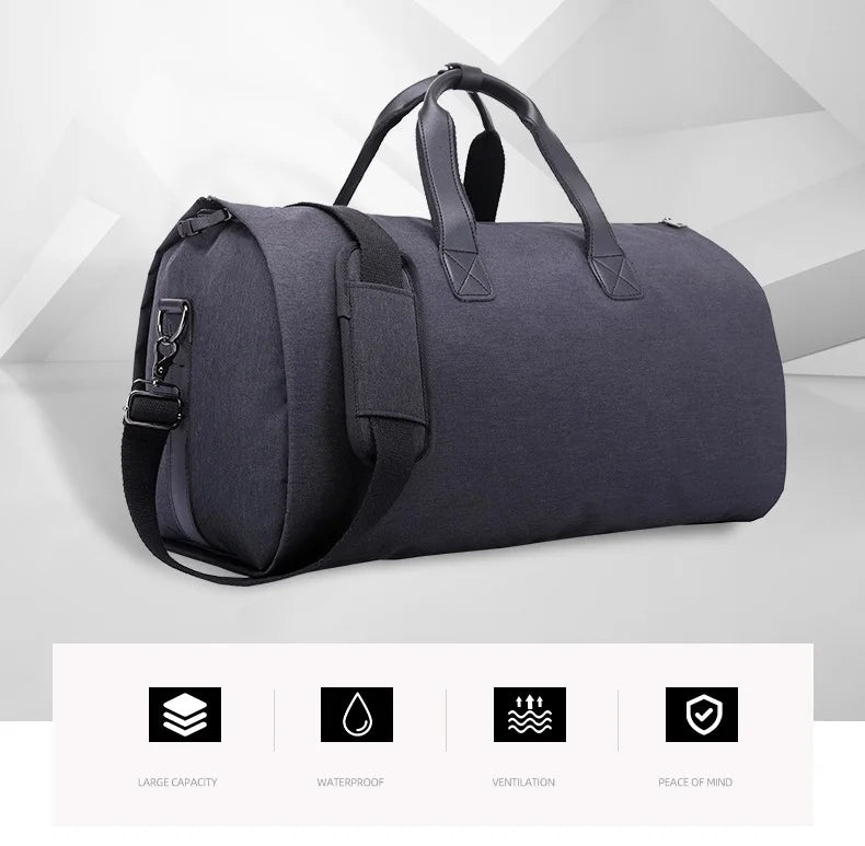 Men Bags Travel Garment Bag Duffel Bag with Shoulder Strap Business Handbags Multiple Pockets Carry on Hanging Suitcase Clothing