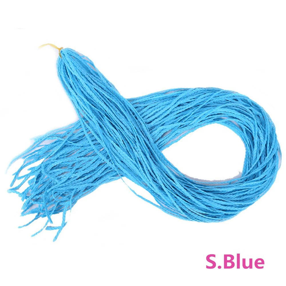 28 Inch Synthetic Zizi Braids Thin Box Braids Hair Extensions Brown Pink Blue Red 613 Box Crochet Braiding Hair For Women 50g