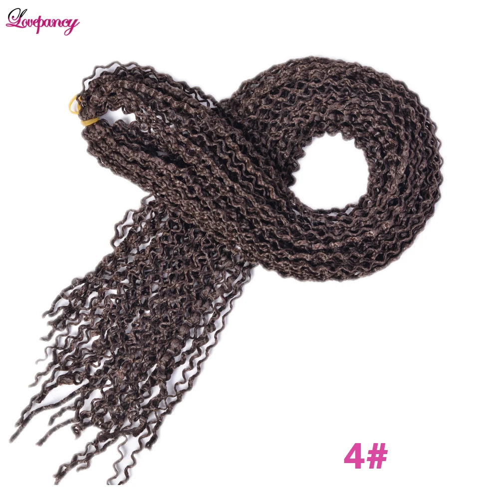 Synthetic Zizi Braids Crochet Box Braiding Hair Extensions White Black 28 Inch Long Curly Crochet Braiding Hair For Women 50g
