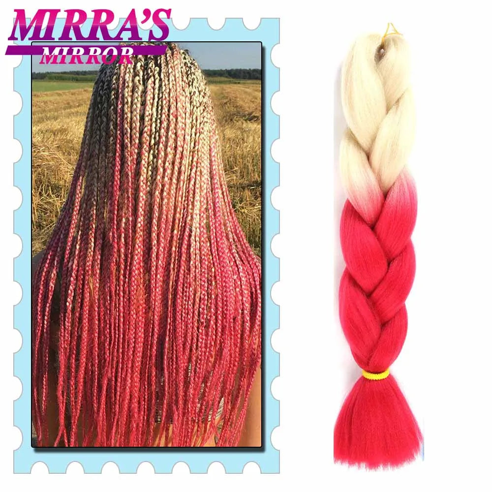 Synthetic Braiding Hair 24 Inch Kanekalon Braids Extensions Ombre Hair for Box Braid Crochet Jumbo Braiding Hair Pre Stretched