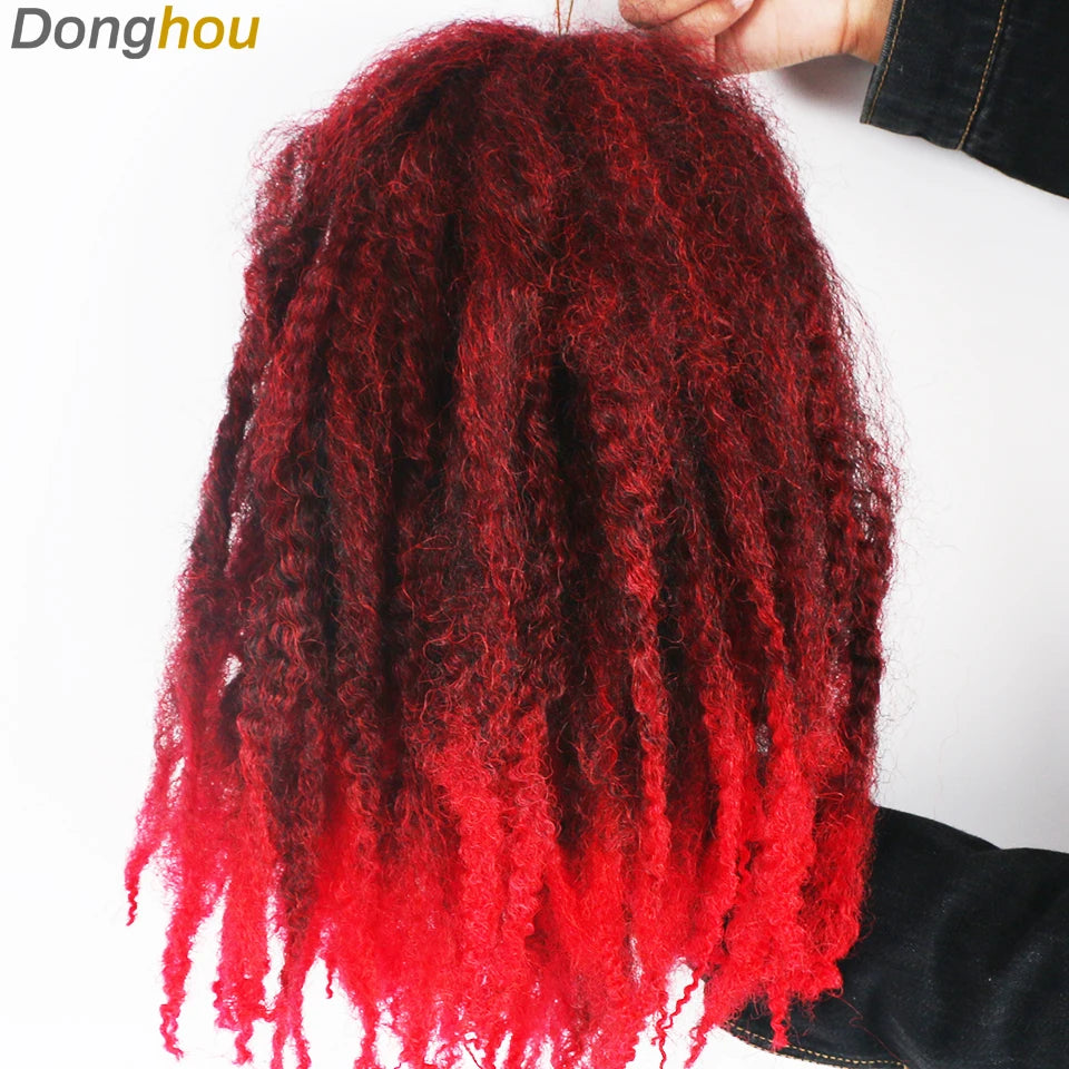 DONGHOU Marley Twist Braiding Hair — 18" Synthetic Afro Twist for Faux Locs & Crochet (1–6 Packs)