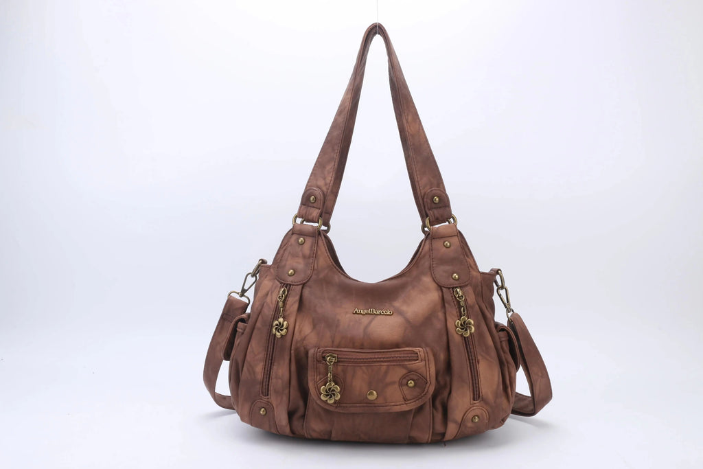 Women Handbags Satchel Top-handle Handbag Small PU Shoulder Bag 12.5”x4.4” Dumpling Pack Multi-pockets Shoulder Bags