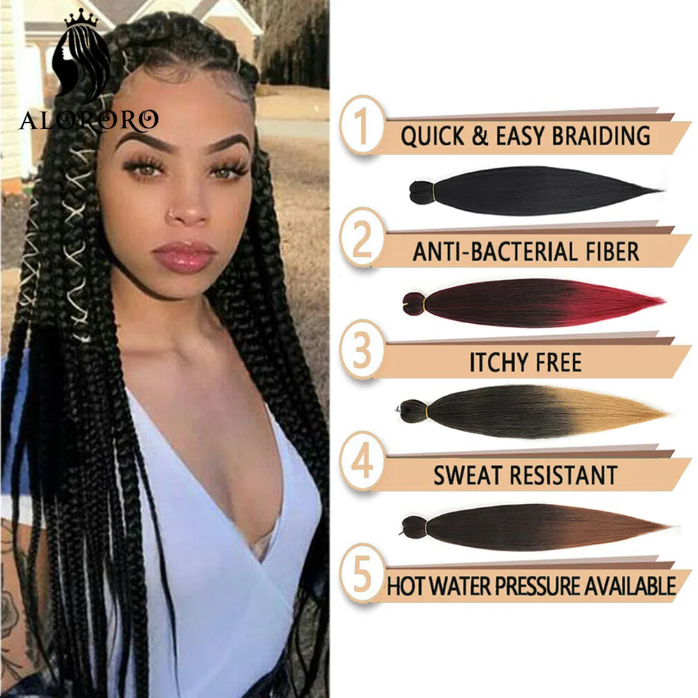 16/20/22/26/30/42/48Inch Braiding Hair Pre Stretched Long Jumbo Braid Hair Synthetic Box Braids Extension Yaki Texture Fake Hair