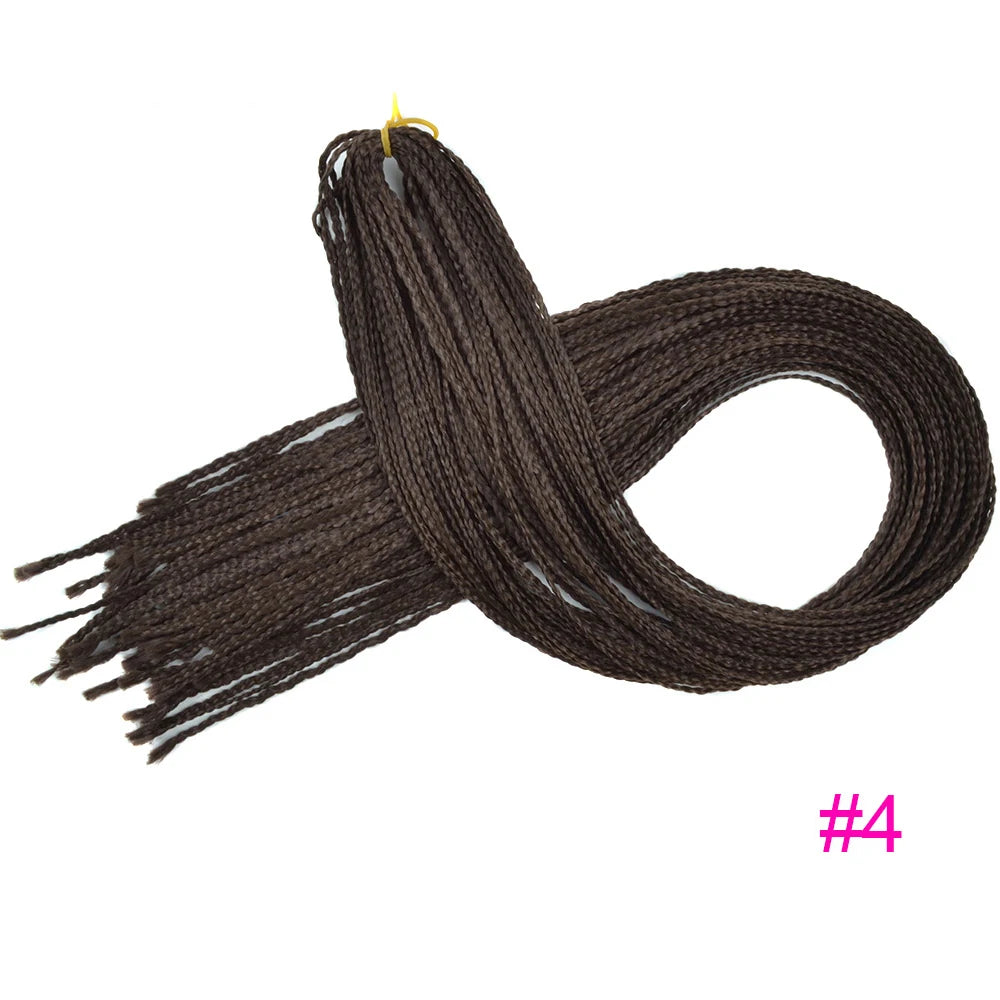 28 Inch Synthetic Zizi Braids Thin Box Braids Hair Extensions Brown Pink Blue Red 613 Box Crochet Braiding Hair For Women 50g