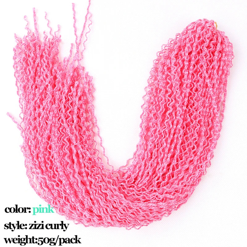 Full Star Curly ZIZI Box Braids 22" Crochet Braids Synthetic Hair Extensions Long Green Blue Pink Red Pre-Looped Twisted Hair