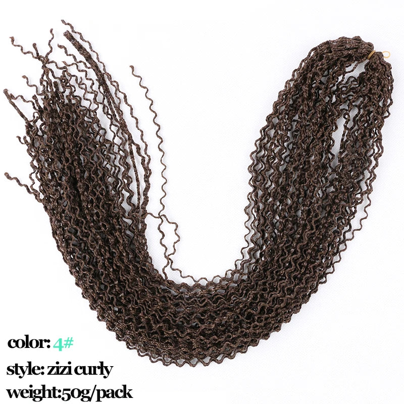 Full Star Curly ZIZI Box Braids 22" Crochet Braids Synthetic Hair Extensions Long Green Blue Pink Red Pre-Looped Twisted Hair