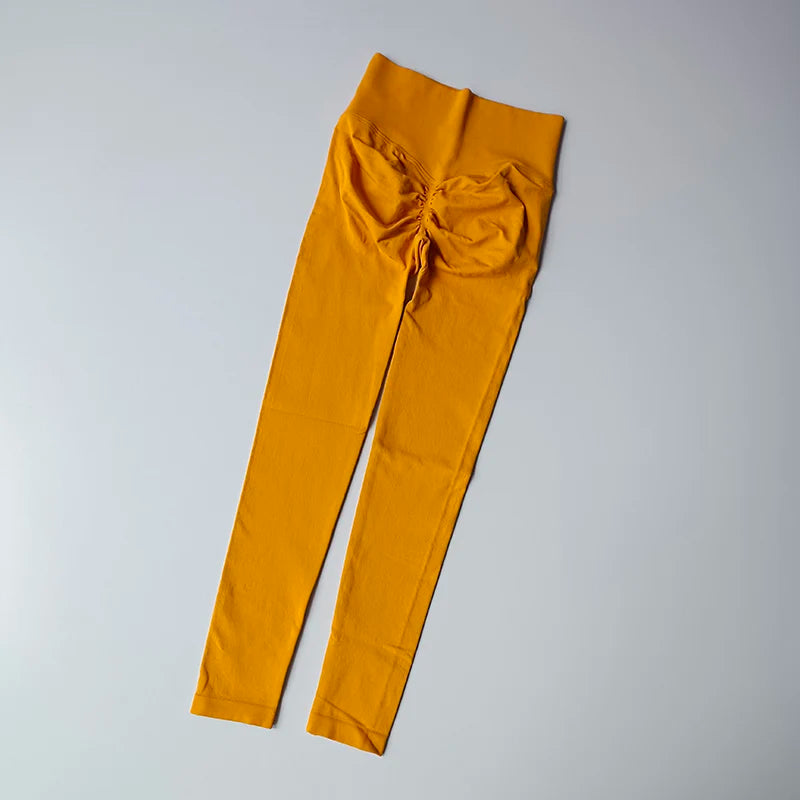 Seamless High-Waist Yoga Leggings – Push-Up Hip Lift Fit