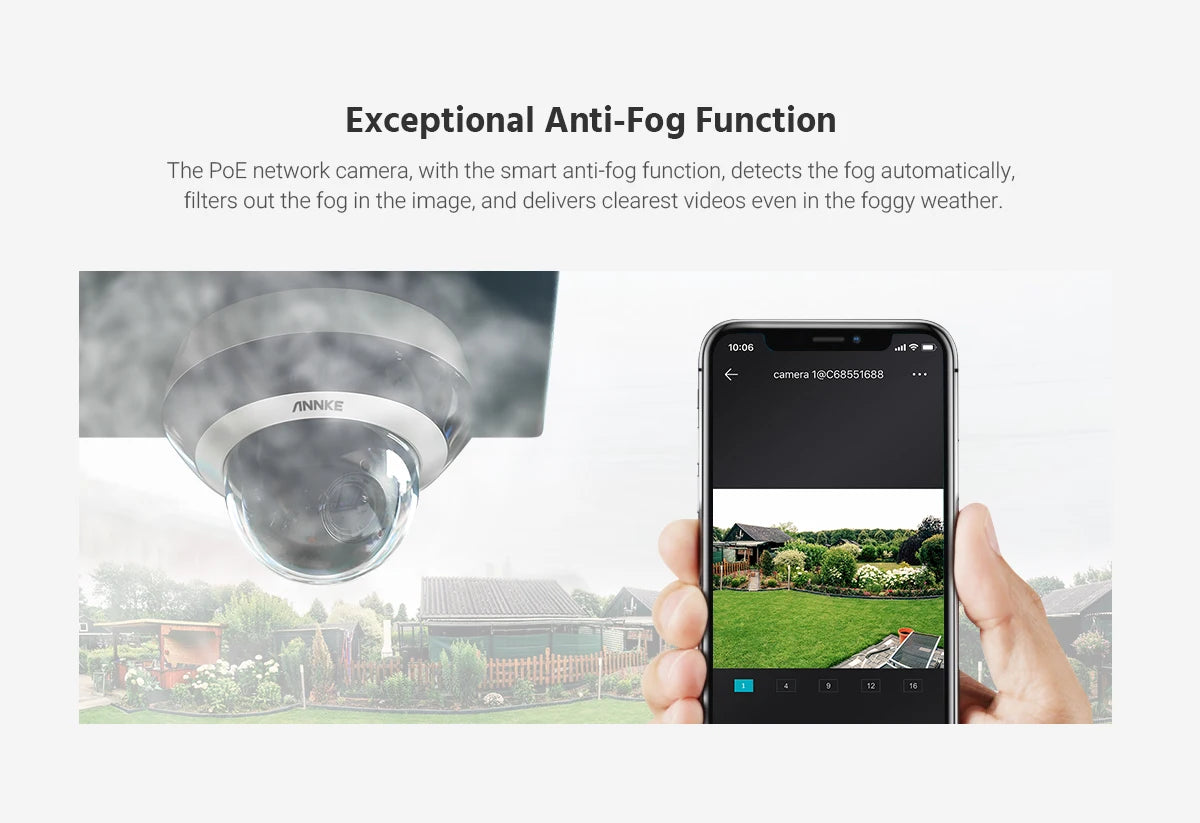 ANNKE 4MP Super HD PoE Network PTZ IP Security Camera with 2.8-12mm 4X Motorized Optical Zoom H.265+ Indoor Outdoor IP Camera