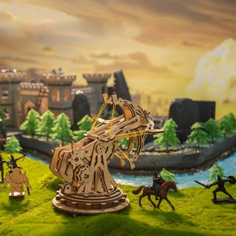 Robotime 3D Wooden Puzzle Medieval Siege Weapons Game Assembly Set Gift for Children Teens Adult War Strategy Toy KW401 KW801