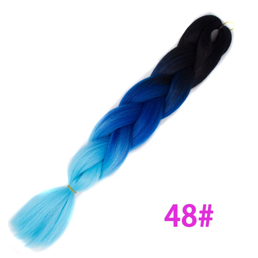 VERVES Ombre Jumbo Braids — 24" 100 g Two-Tone Synthetic Braiding Hair (Pink/Black/Blue)