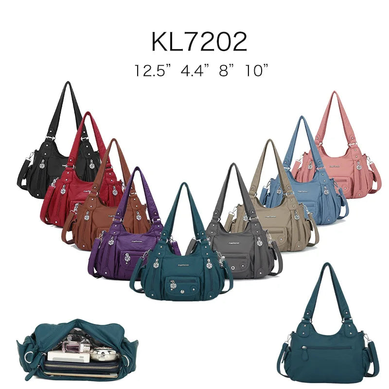 Women Handbags Satchel Top-handle Handbag Small PU Shoulder Bag 12.5”x4.4” Dumpling Pack Multi-pockets Shoulder Bags