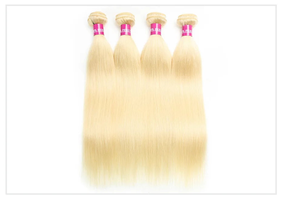 1 3 4 613 Blonde Straight Hair Bundles Brazilian Remy Human Hair Extension Honey Blonde Bundle Deals 28 30 32 34 36 38 40 Inches