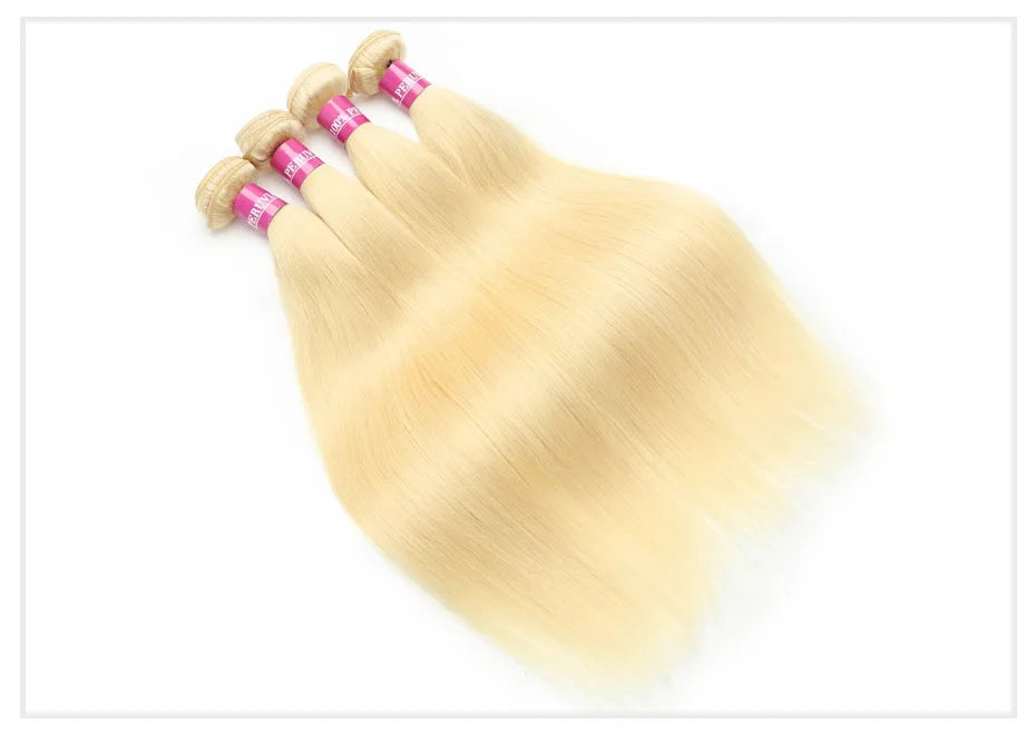1 3 4 613 Blonde Straight Hair Bundles Brazilian Remy Human Hair Extension Honey Blonde Bundle Deals 28 30 32 34 36 38 40 Inches