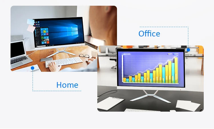 AOTESIER 24″ All-in-One Desktop PC — Intel i3 / i5 / i7 / i9, 8GB DDR3, 250GB SSD, FHD 1080P LED Display, Windows 10, OEM Business & Gaming Computer