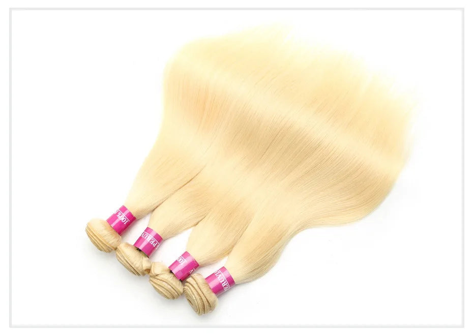 1 3 4 613 Blonde Straight Hair Bundles Brazilian Remy Human Hair Extension Honey Blonde Bundle Deals 28 30 32 34 36 38 40 Inches