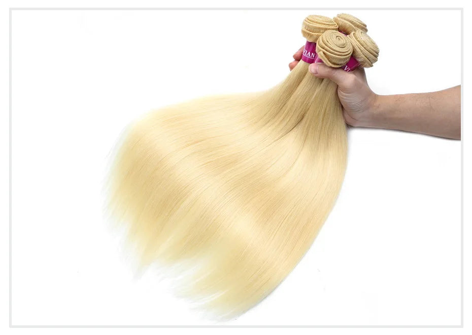 1 3 4 613 Blonde Straight Hair Bundles Brazilian Remy Human Hair Extension Honey Blonde Bundle Deals 28 30 32 34 36 38 40 Inches
