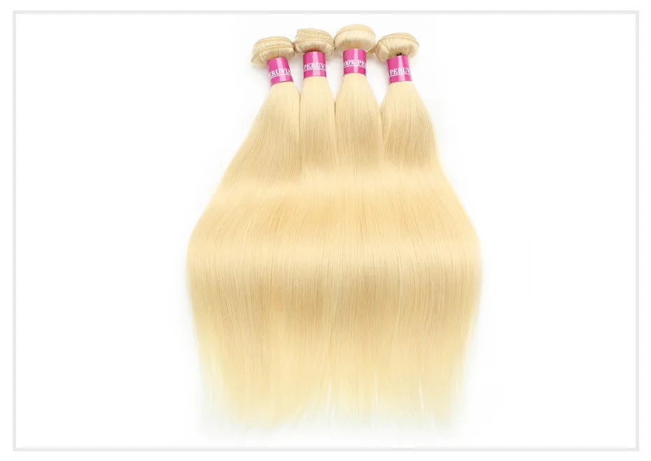 1 3 4 613 Blonde Straight Hair Bundles Brazilian Remy Human Hair Extension Honey Blonde Bundle Deals 28 30 32 34 36 38 40 Inches