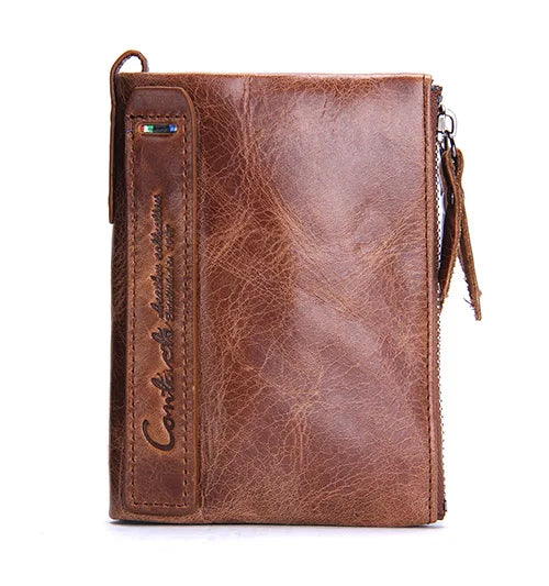 CONTACT'S Fashion Genuine Leather Women Wallet Bifold Card Holder Coin Purse Small Women's Purse Money Clip Men Pocket Wallets