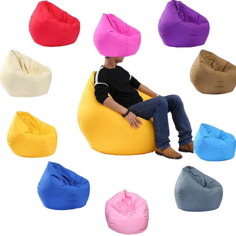 Unfilled Lounge Bean Bag Sofa Cover Home Soft Lazy Sofa Cozy Single Chair Pouf Puff Couch Tatami Living Room Durable Furniture