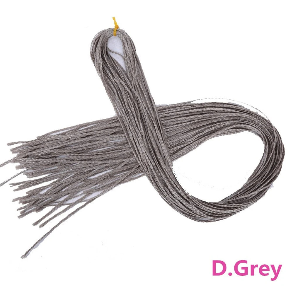 28 Inch Synthetic Zizi Braids Thin Box Braids Hair Extensions Brown Pink Blue Red 613 Box Crochet Braiding Hair For Women 50g