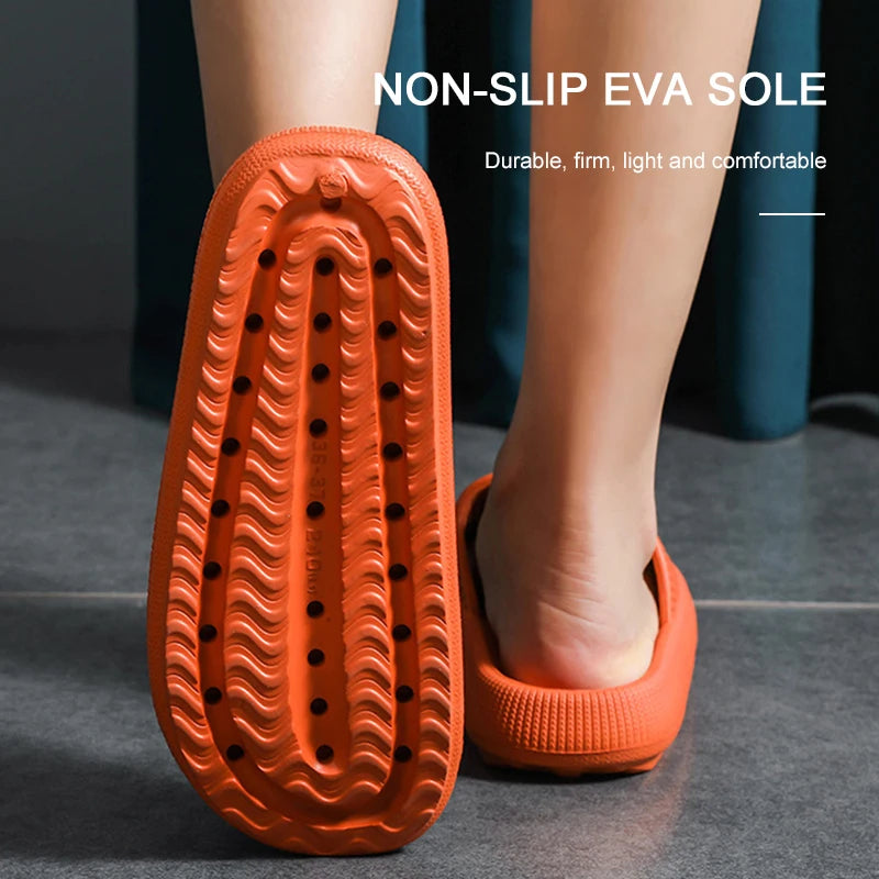 Women Thick Platform Cloud Slippers Indoor Home Eva Soft Sole Pillow Slides Sandals Woman 2025 Summer Non Slip Beach Flip Flops