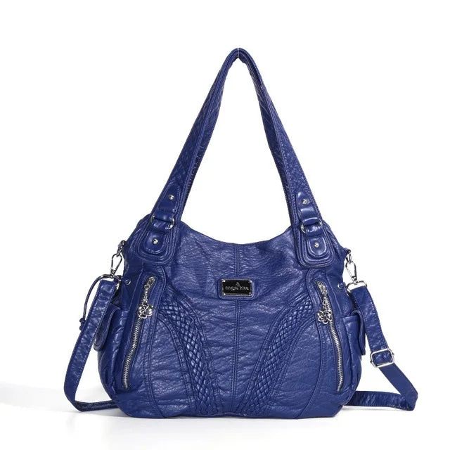 Angel kiss Women Handbags Satchel Top-handle Handbag 2023 PU Shoulder Bag Soft Dumpling Pack Multi-pockets Shoulder Purse Bags