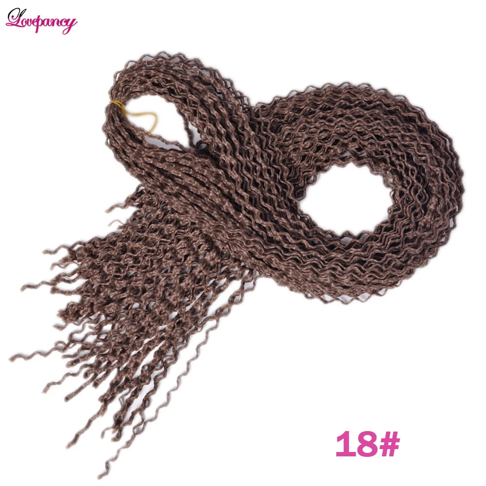 Synthetic Zizi Braids Crochet Box Braiding Hair Extensions White Black 28 Inch Long Curly Crochet Braiding Hair For Women 50g
