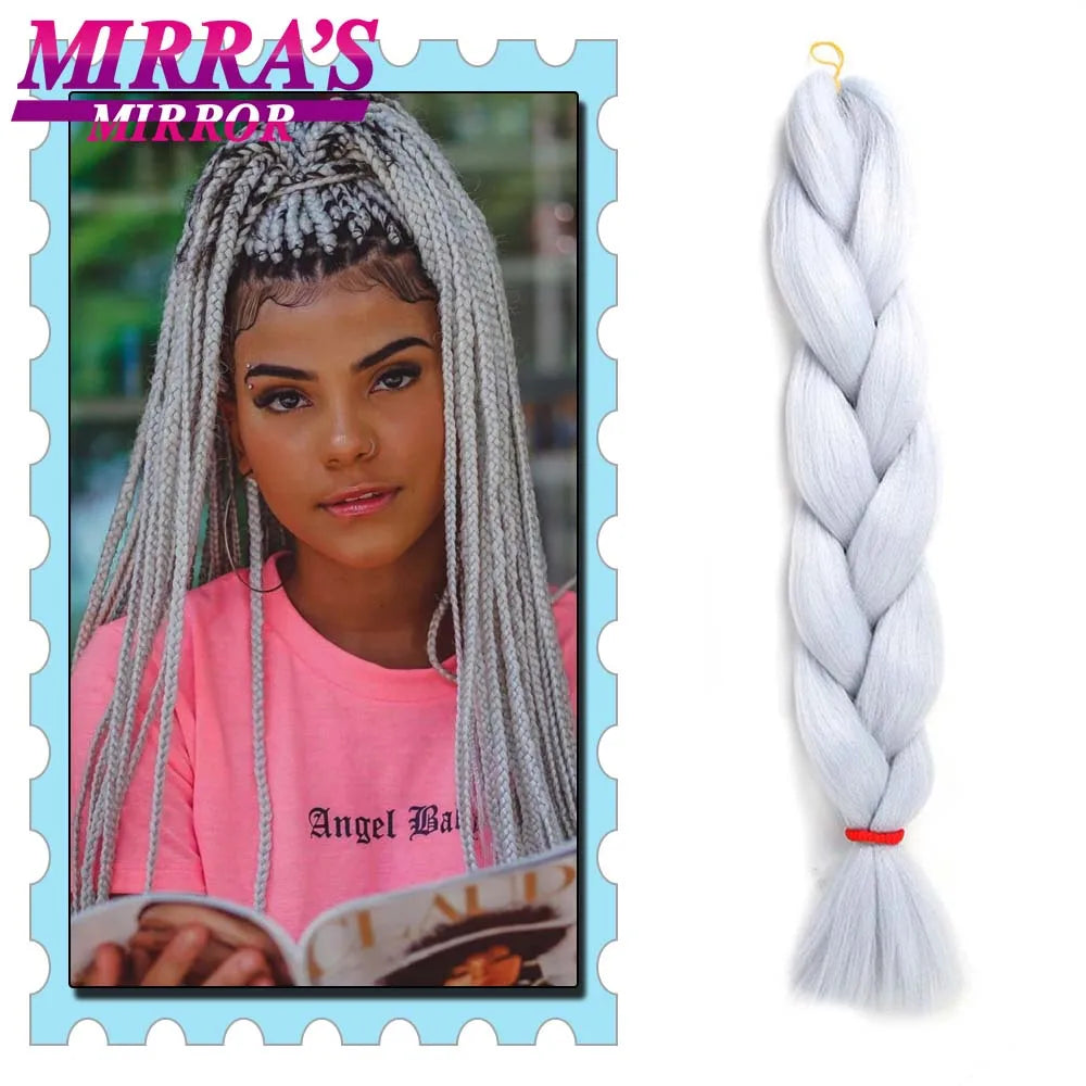 Synthetic Braiding Hair 24 Inch Kanekalon Braids Extensions Ombre Hair for Box Braid Crochet Jumbo Braiding Hair Pre Stretched