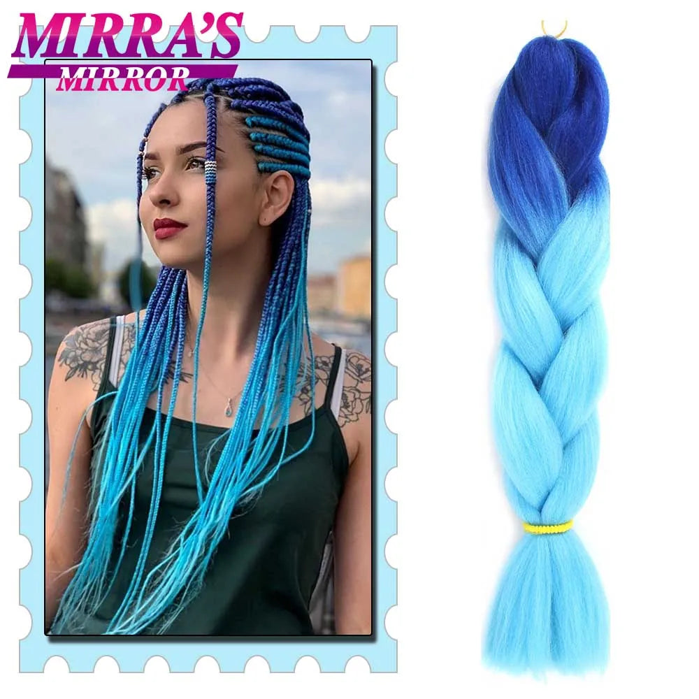Synthetic Braiding Hair 24 Inch Kanekalon Braids Extensions Ombre Hair for Box Braid Crochet Jumbo Braiding Hair Pre Stretched