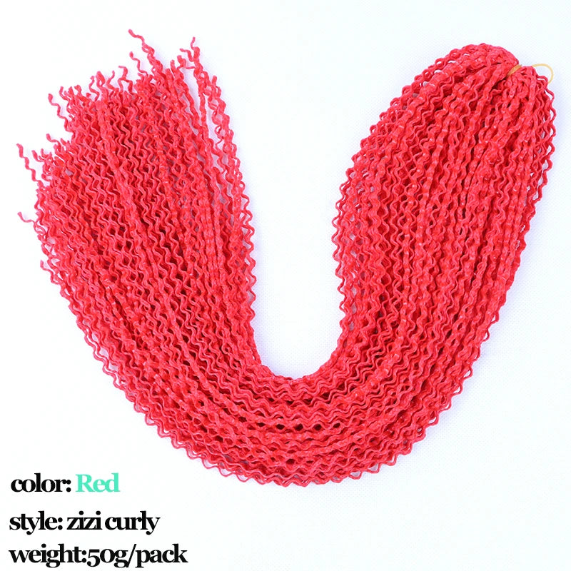 Full Star Curly ZIZI Box Braids 22" Crochet Braids Synthetic Hair Extensions Long Green Blue Pink Red Pre-Looped Twisted Hair