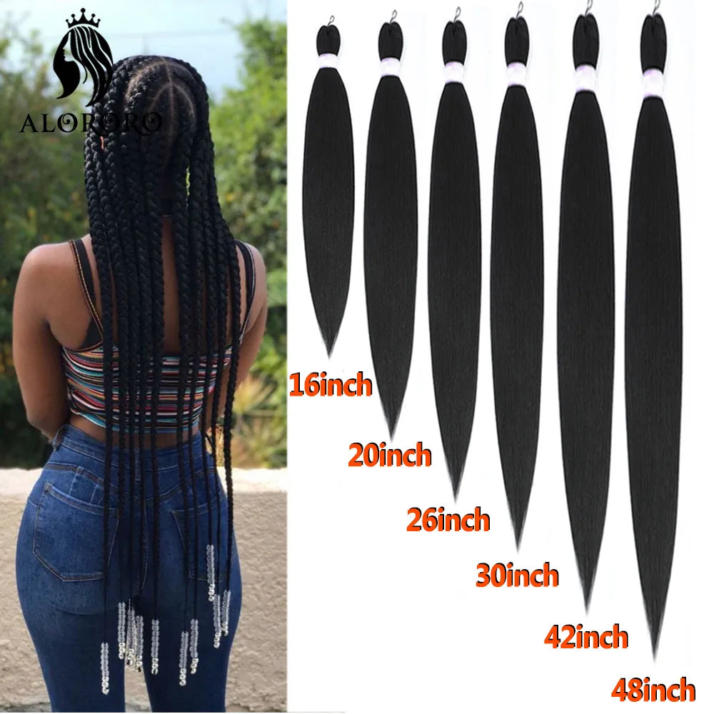 16/20/22/26/30/42/48Inch Braiding Hair Pre Stretched Long Jumbo Braid Hair Synthetic Box Braids Extension Yaki Texture Fake Hair